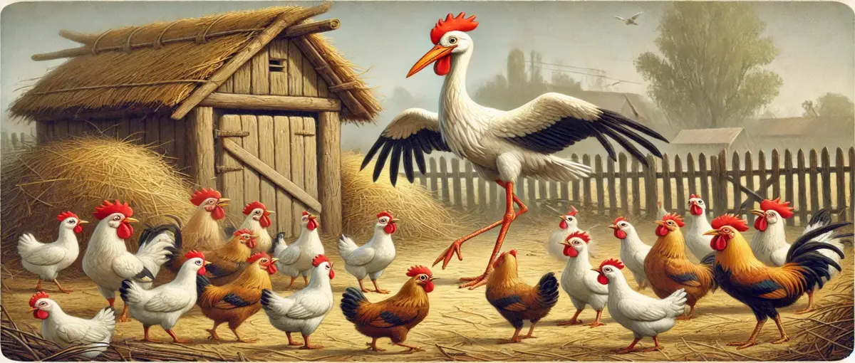 মুরগীর খামারে সারস পাখি